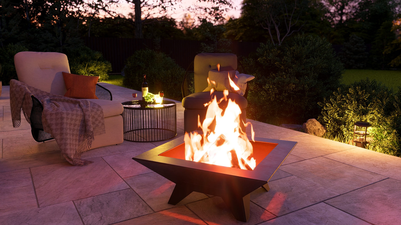 Stylish Square Fire Pit with Legs V1. DXF, SVG files for plasma, laser cutting. Фото 7