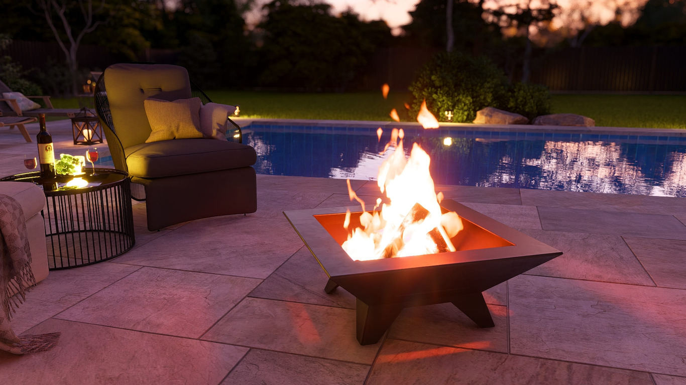 Stylish Square Fire Pit with Legs V1. DXF, SVG files for plasma, laser cutting. Фото 8