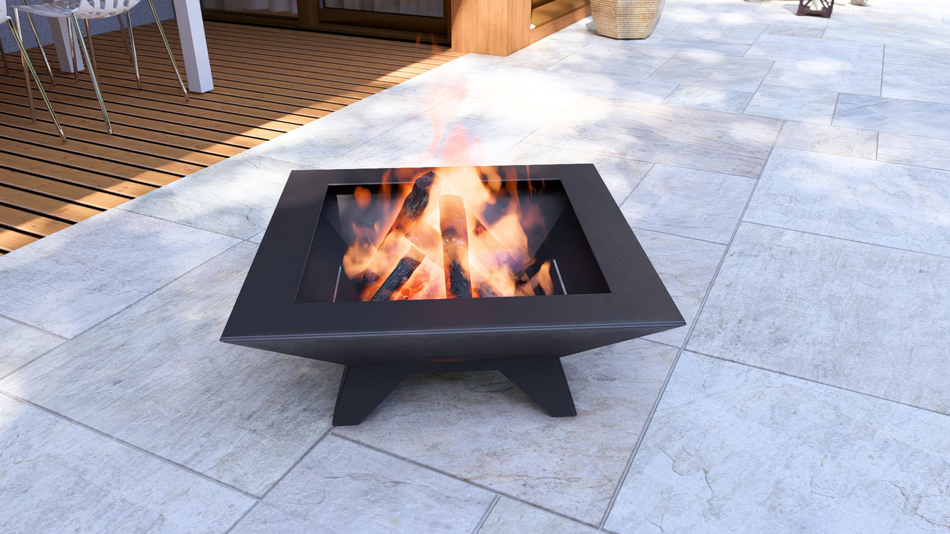 Stylish Square Fire Pit with Legs V1. DXF, SVG files for plasma, laser cutting. Фото 10