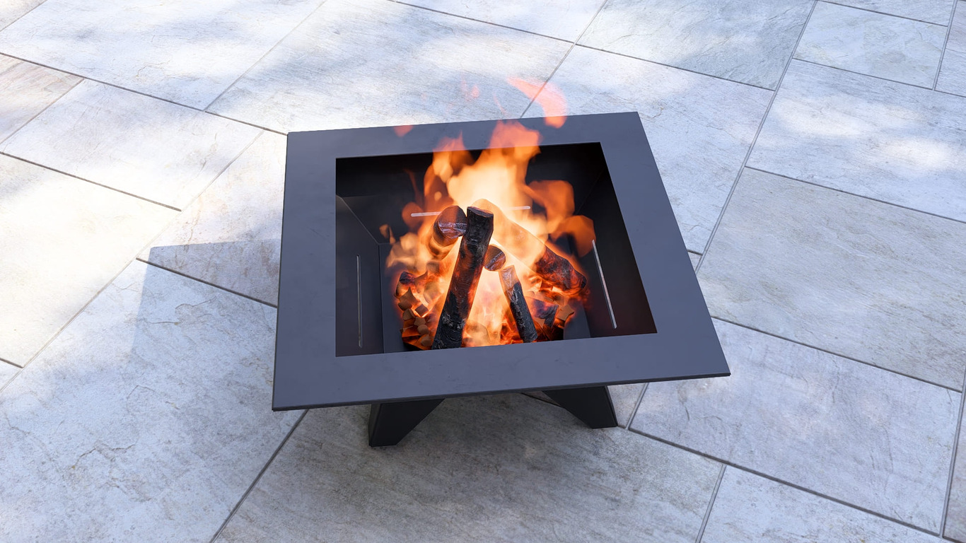 Stylish Square Fire Pit with Legs V1. DXF, SVG files for plasma, laser cutting. Фото 11