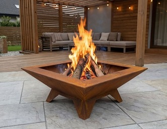 Stylish Square Fire Pit with Legs V1. DXF, SVG files for plasma, laser cutting