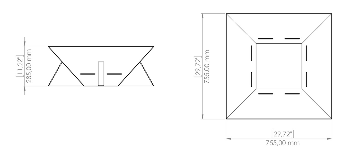 Braciere quadrato Elegante con gambe V4. File DXF, SVG per taglio plasma, laser. Фото 17