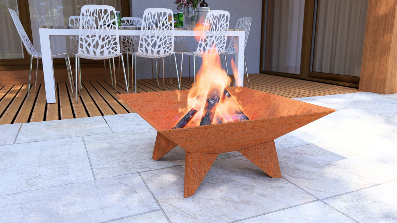 Braciere quadrato Elegante con gambe V5. File DXF, SVG per taglio plasma, laser. Фото 10