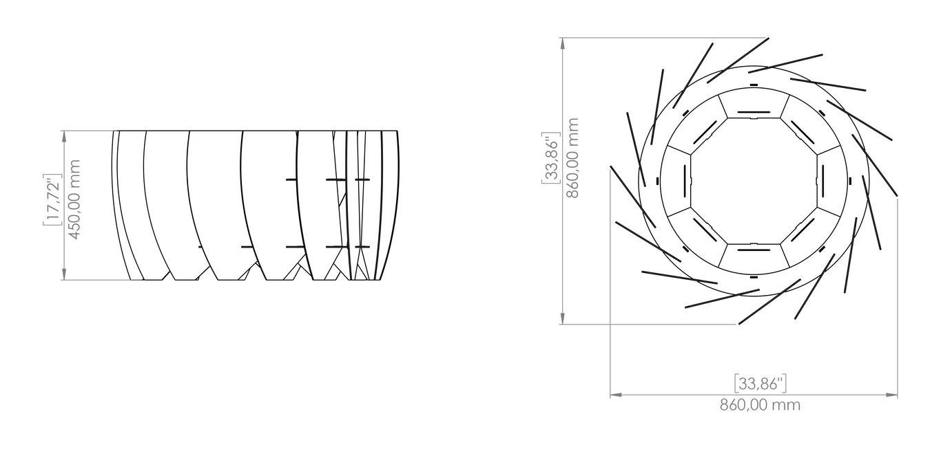 Turbine Fire Pit. DXF, SVG files for plasma, laser cutting. Фото 16