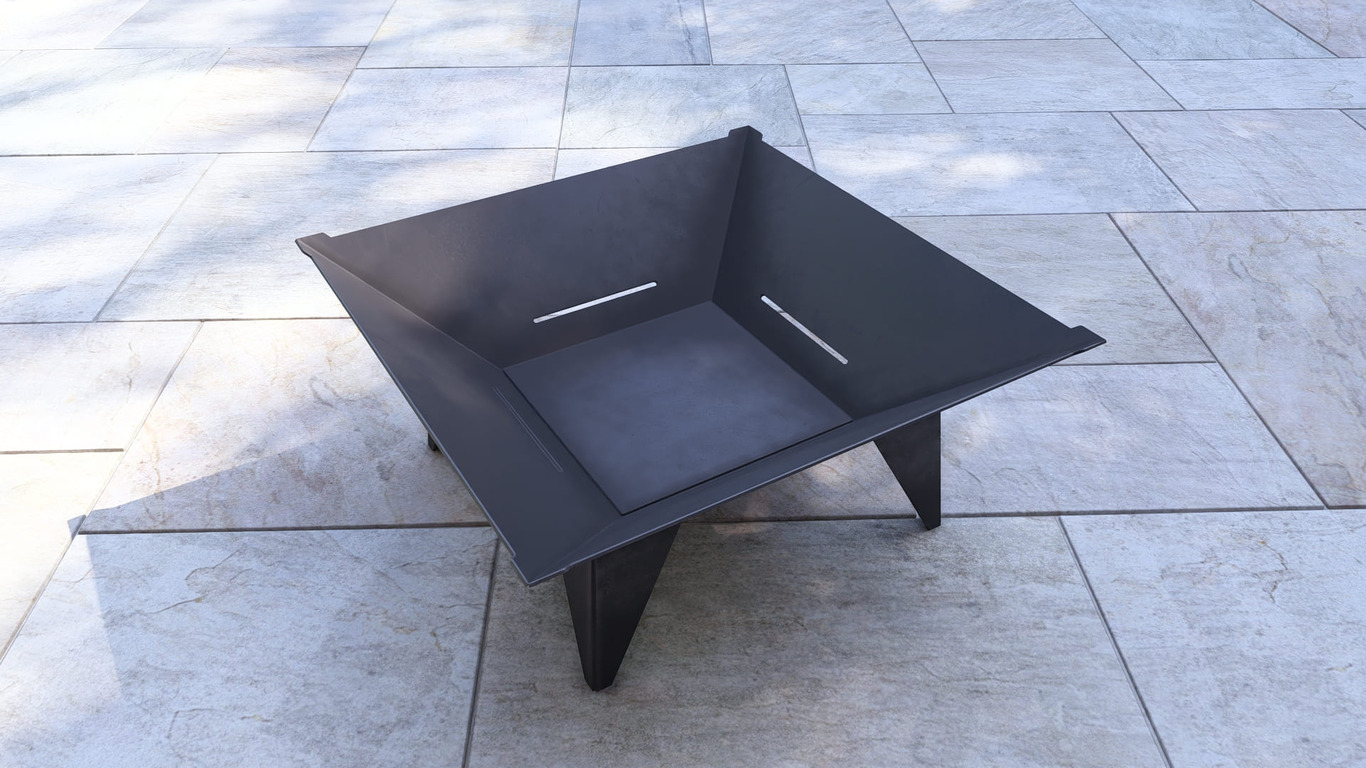 Inverted Pyramid Fire Pit Grill with Legs. DXF, SVG files for plasma, laser cutting. Фото 10