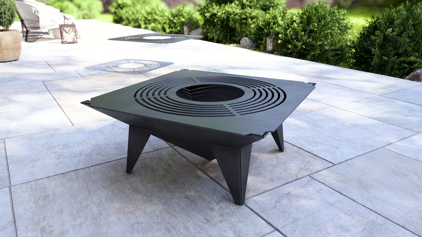 Inverted Pyramid Fire Pit Grill with Legs. DXF, SVG files for plasma, laser cutting. Фото 11