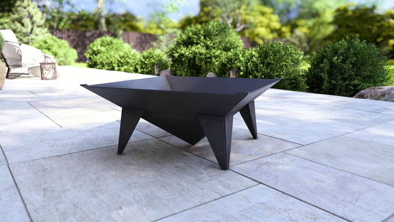 Inverted Pyramid Fire Pit Grill with Legs. DXF, SVG files for plasma, laser cutting. Фото 12