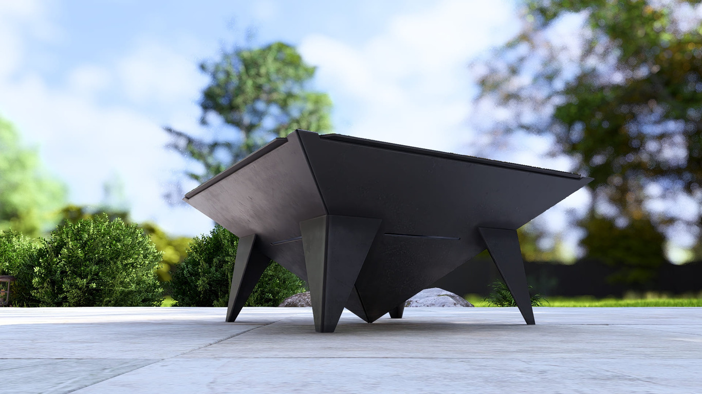 Inverted Pyramid Fire Pit Grill with Legs. DXF, SVG files for plasma, laser cutting. Фото 13