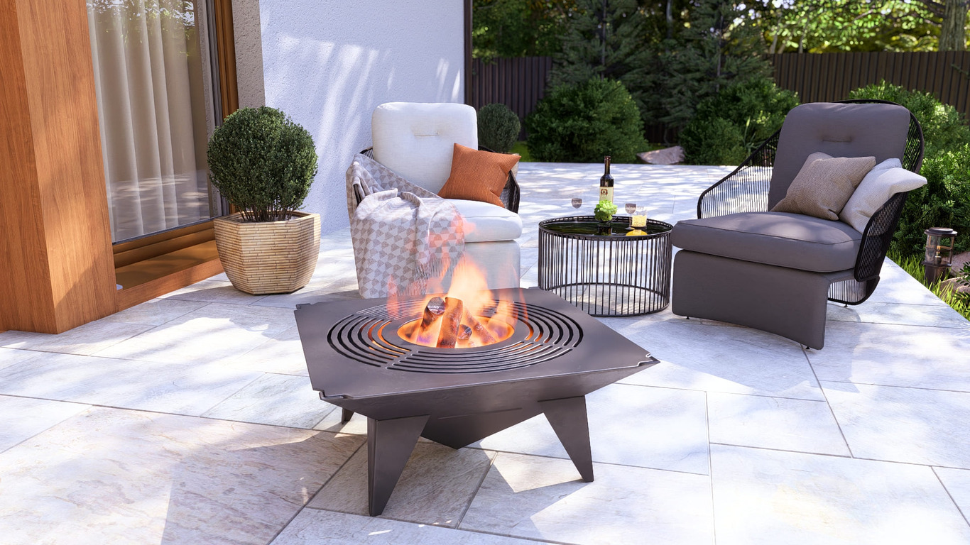 Inverted Pyramid Fire Pit Grill with Legs. DXF, SVG files for plasma, laser cutting. Фото 2