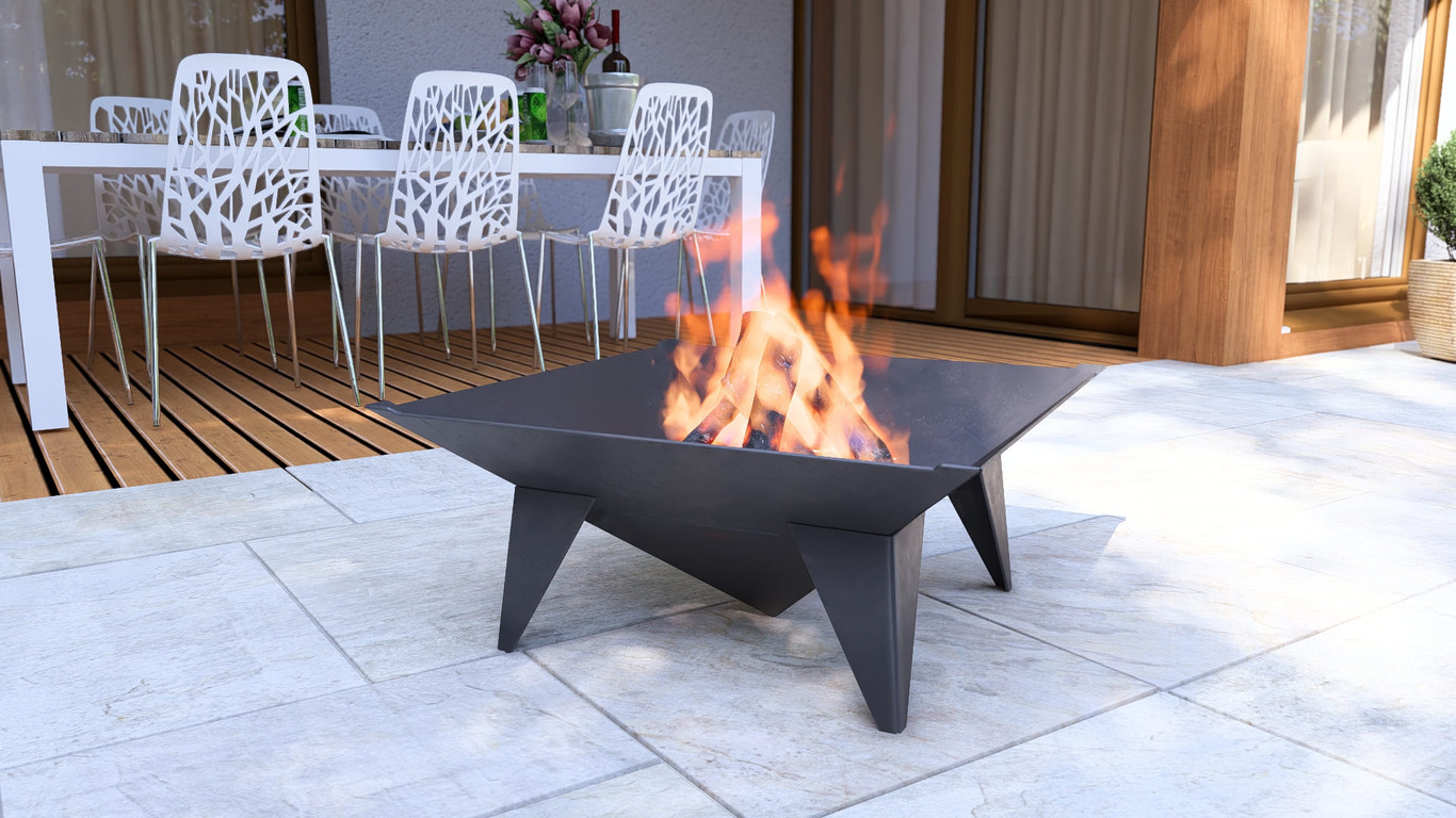 Inverted Pyramid Fire Pit Grill with Legs. DXF, SVG files for plasma, laser cutting. Фото 7