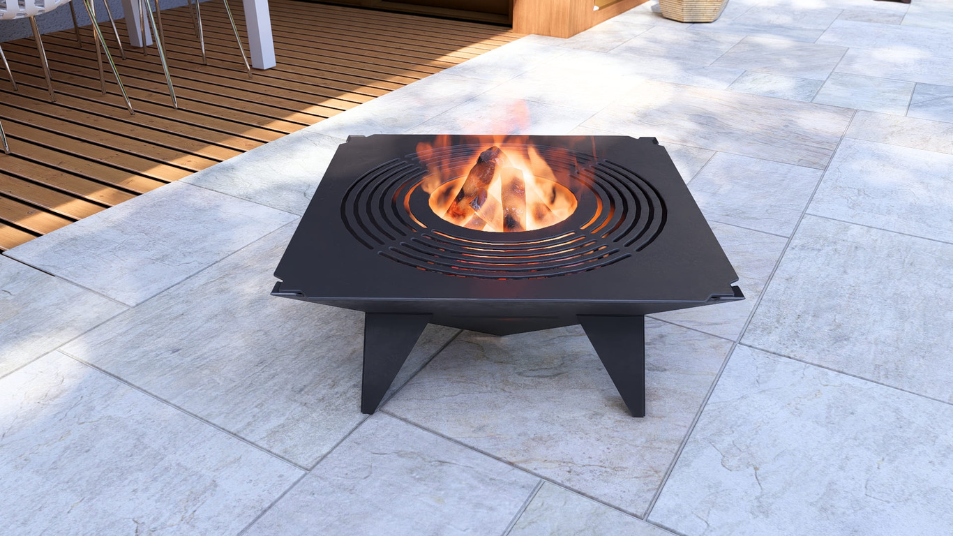 Inverted Pyramid Fire Pit Grill with Legs. DXF, SVG files for plasma, laser cutting. Фото 9