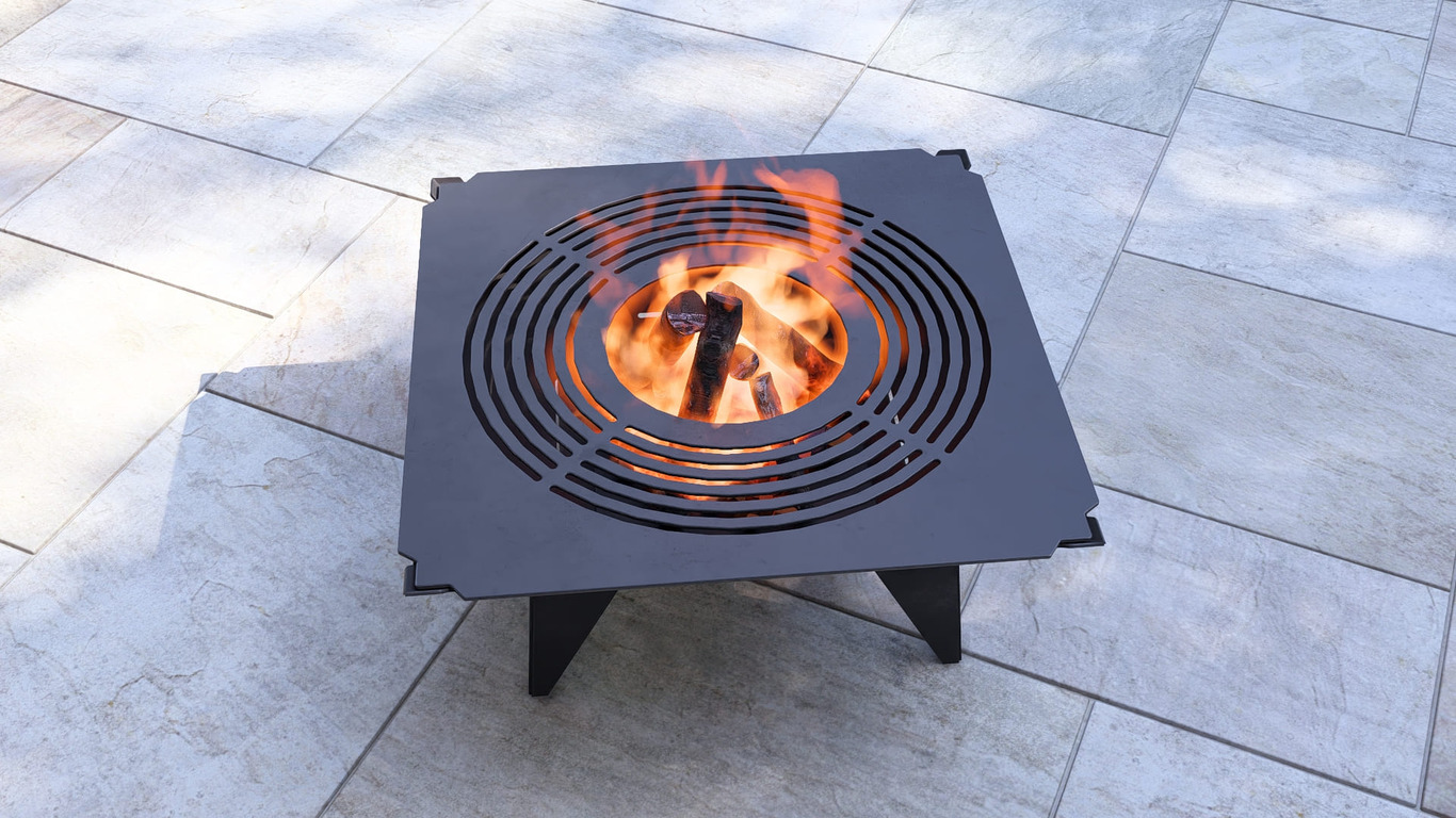 Inverted Pyramid Fire Pit Grill with Legs. DXF, SVG files for plasma, laser cutting. Фото 8