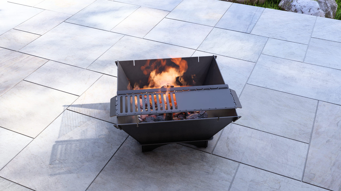 Square Foldable Fire Pit Grill V1. DXF, SVG files for plasma, laser cutting. Backyard BBQ. Фото 9