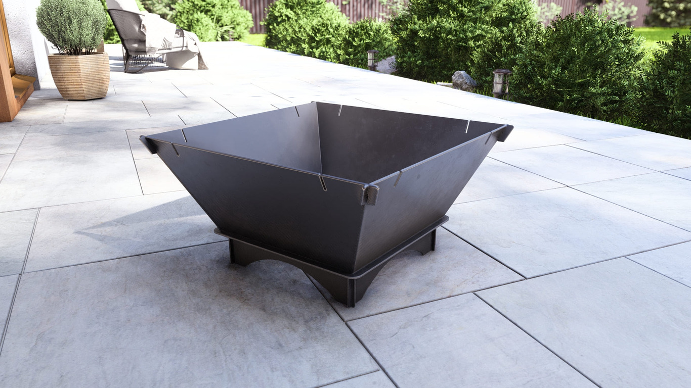 Square Foldable Fire Pit Grill V1. DXF, SVG files for plasma, laser cutting. Backyard BBQ. Фото 10