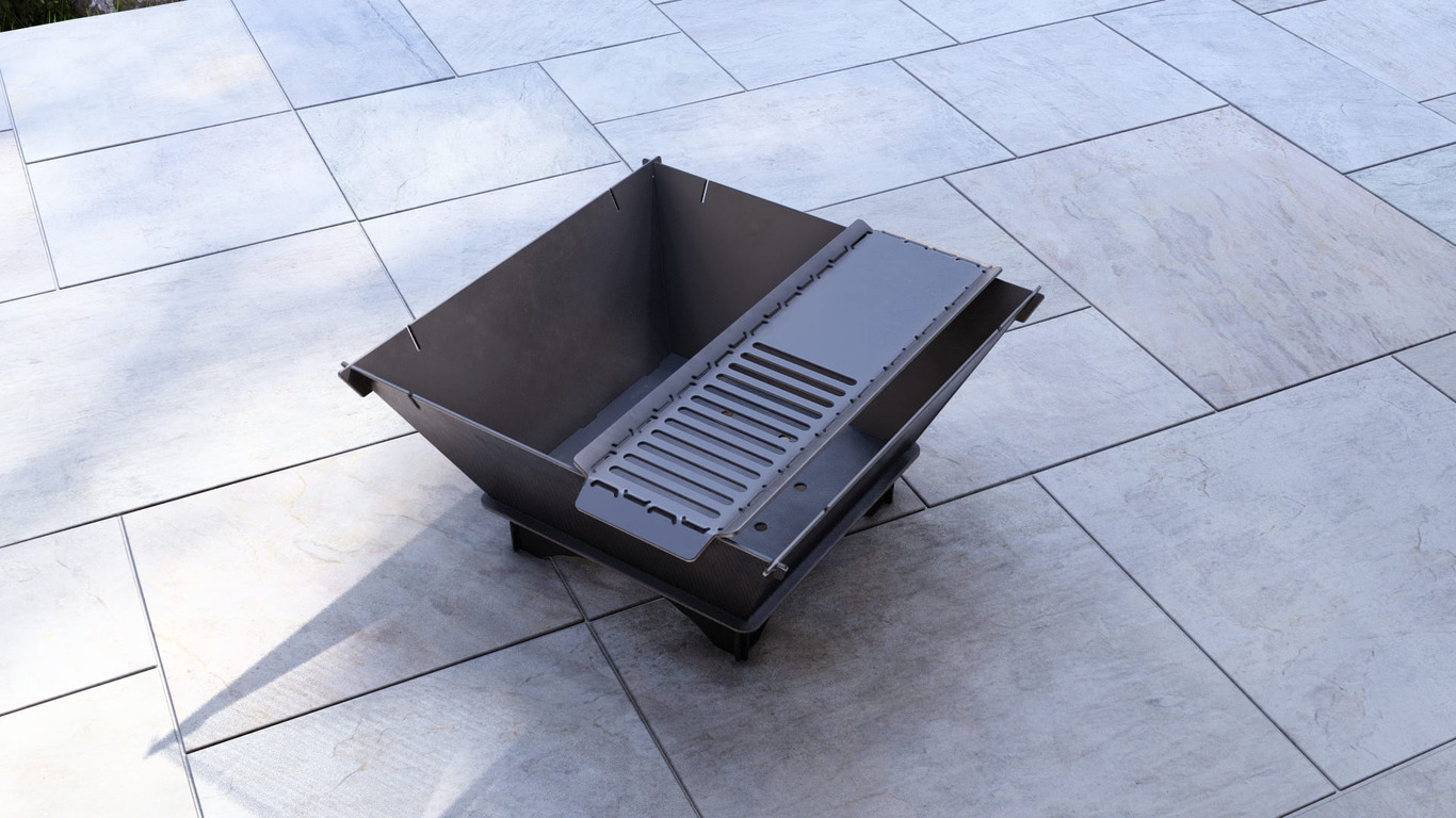 Square Foldable Fire Pit Grill V1. DXF, SVG files for plasma, laser cutting. Backyard BBQ. Фото 12