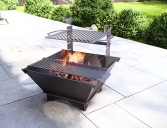 Barbecue Quadrato Pieghevole V1. File DXF, SVG per taglio plasma, laser. Barbecue da Giardino