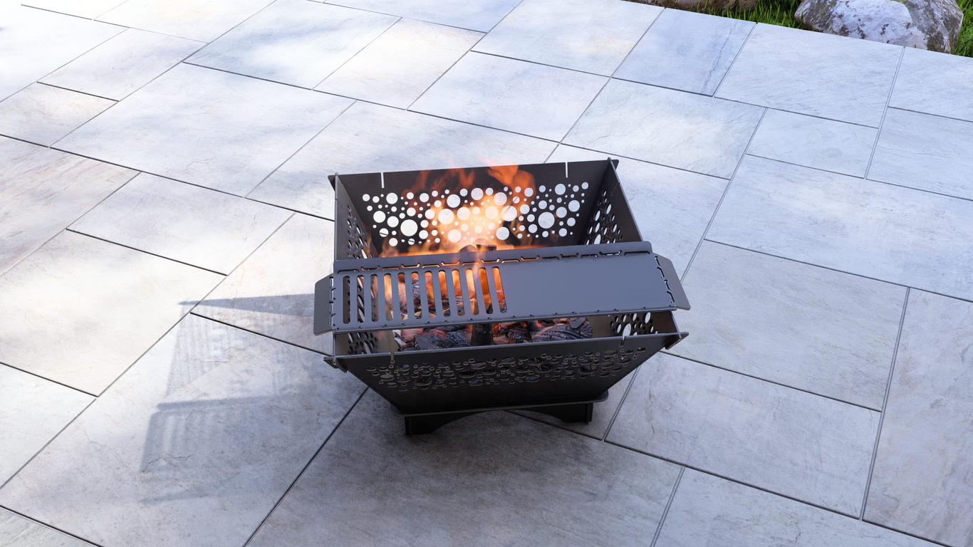 Square Foldable Fire Pit Grill V3. DXF, SVG files for plasma, laser cutting. Backyard BBQ. Фото 9