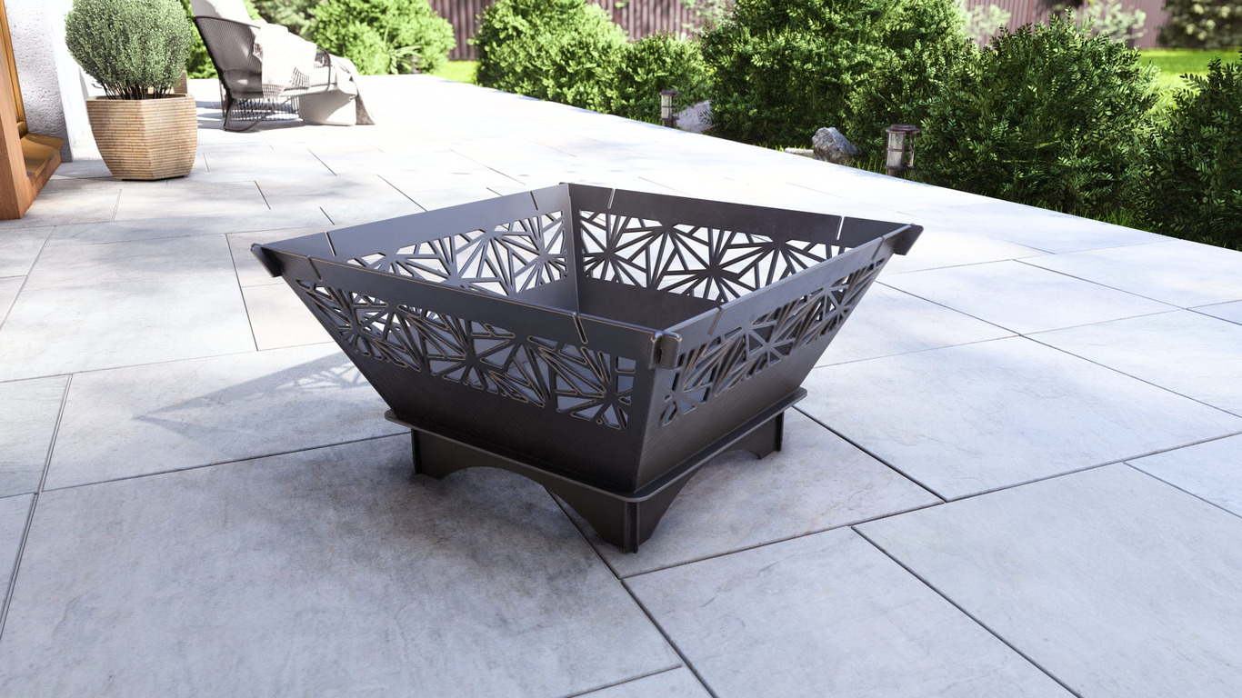 Square Foldable Fire Pit Grill V4. DXF, SVG files for plasma, laser cutting. Backyard BBQ. Фото 12