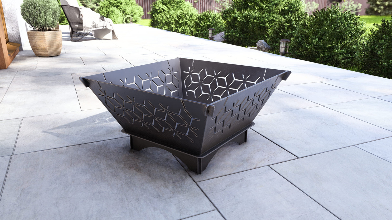 Square Foldable Fire Pit Grill V5. DXF, SVG files for plasma, laser cutting. Backyard BBQ. Фото 12