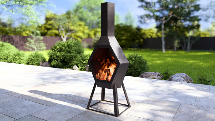 Lareira de Jardim Cometa. Arquivos DXF e SVG para corte e plasma a laser. Lareira tipo Chaminea