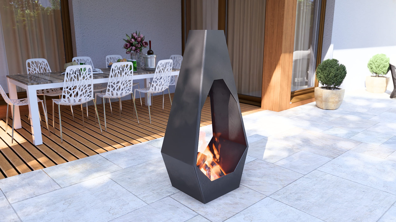 Lareira de Jardim Ignis. Arquivos DXF e SVG para corte e plasma a laser. Lareira tipo Chaminea. Фото 8