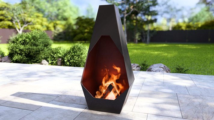 Șemineu de grădină Lumen. Fișiere DXF, SVG pentru tăiere cu plasmă și laser. Chiminea