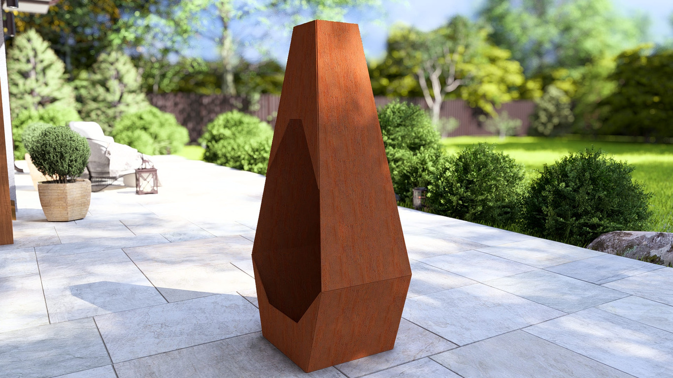 Șemineu de grădină Lumen. Fișiere DXF, SVG pentru tăiere cu plasmă și laser. Chiminea. Фото 11