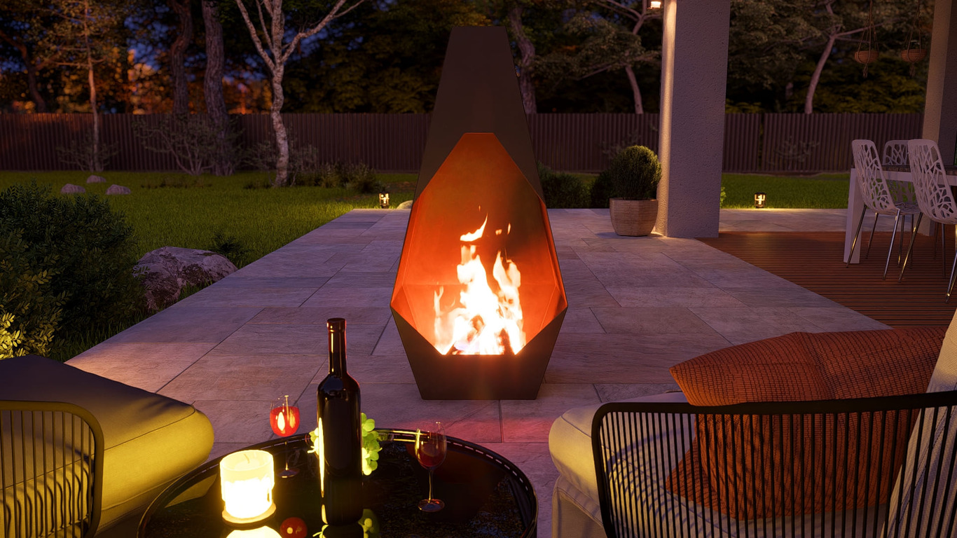 Șemineu de grădină Lumen. Fișiere DXF, SVG pentru tăiere cu plasmă și laser. Chiminea. Фото 3