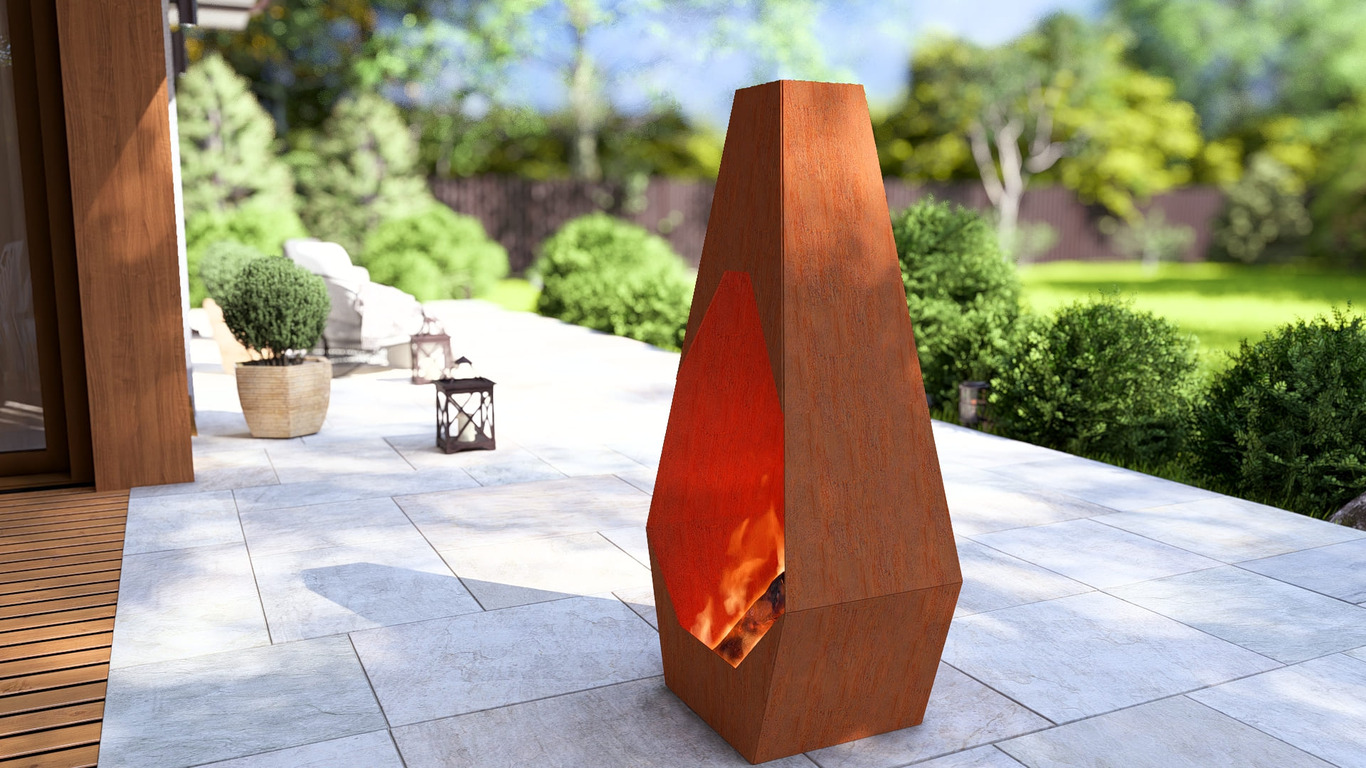 Șemineu de grădină Lumen. Fișiere DXF, SVG pentru tăiere cu plasmă și laser. Chiminea. Фото 5