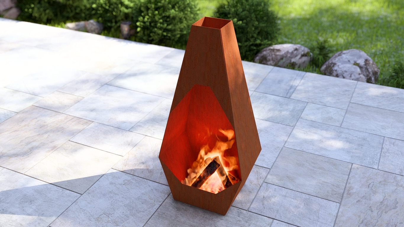 Șemineu de grădină Lumen. Fișiere DXF, SVG pentru tăiere cu plasmă și laser. Chiminea. Фото 7