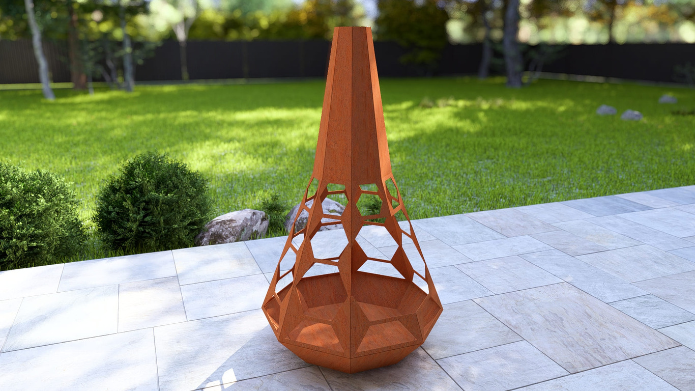 Șemineu de grădină Sahara. Fișiere DXF, SVG pentru tăiere cu plasmă și laser. Chiminea. Фото 10
