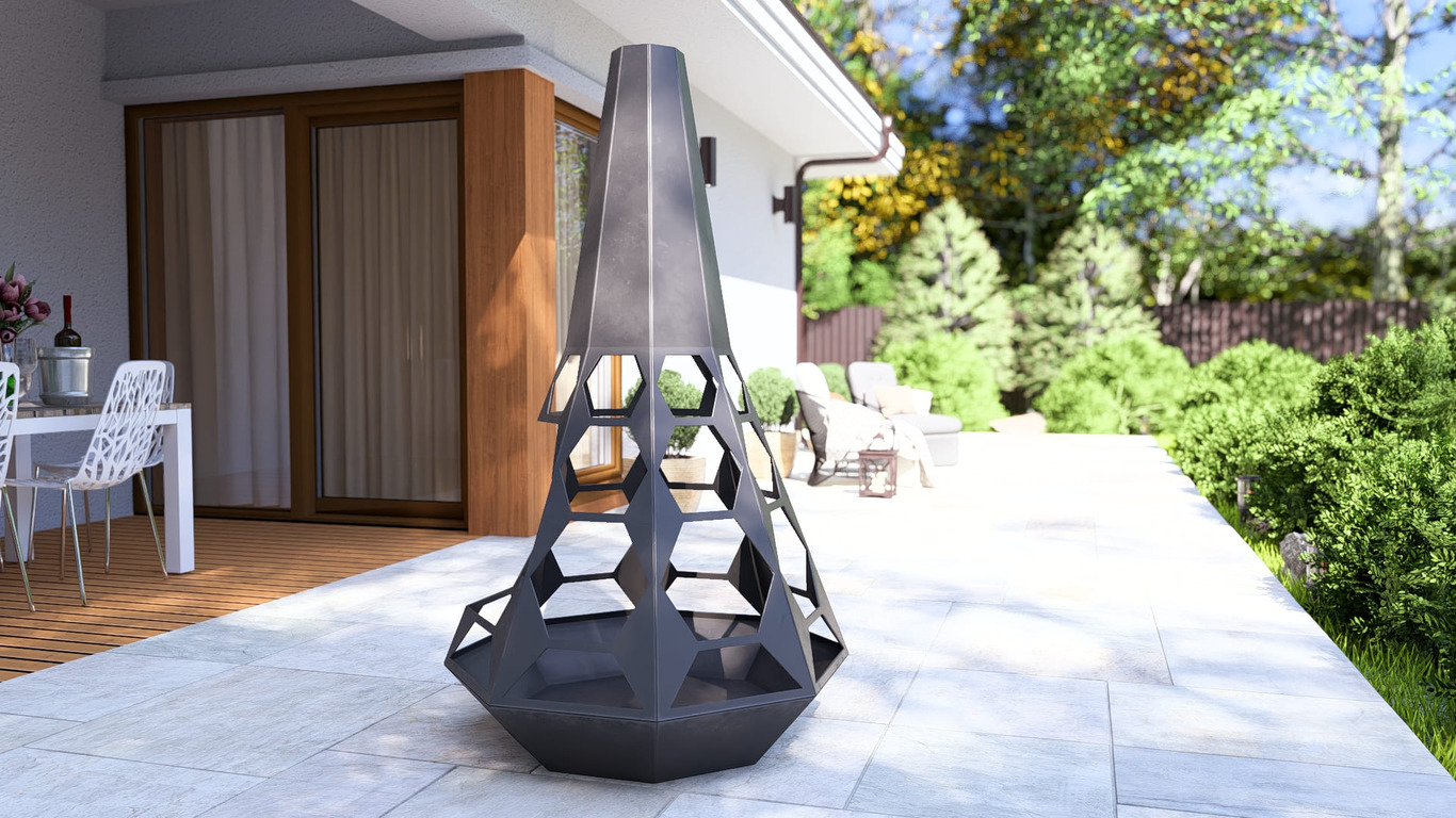 Șemineu de grădină Sahara. Fișiere DXF, SVG pentru tăiere cu plasmă și laser. Chiminea. Фото 12