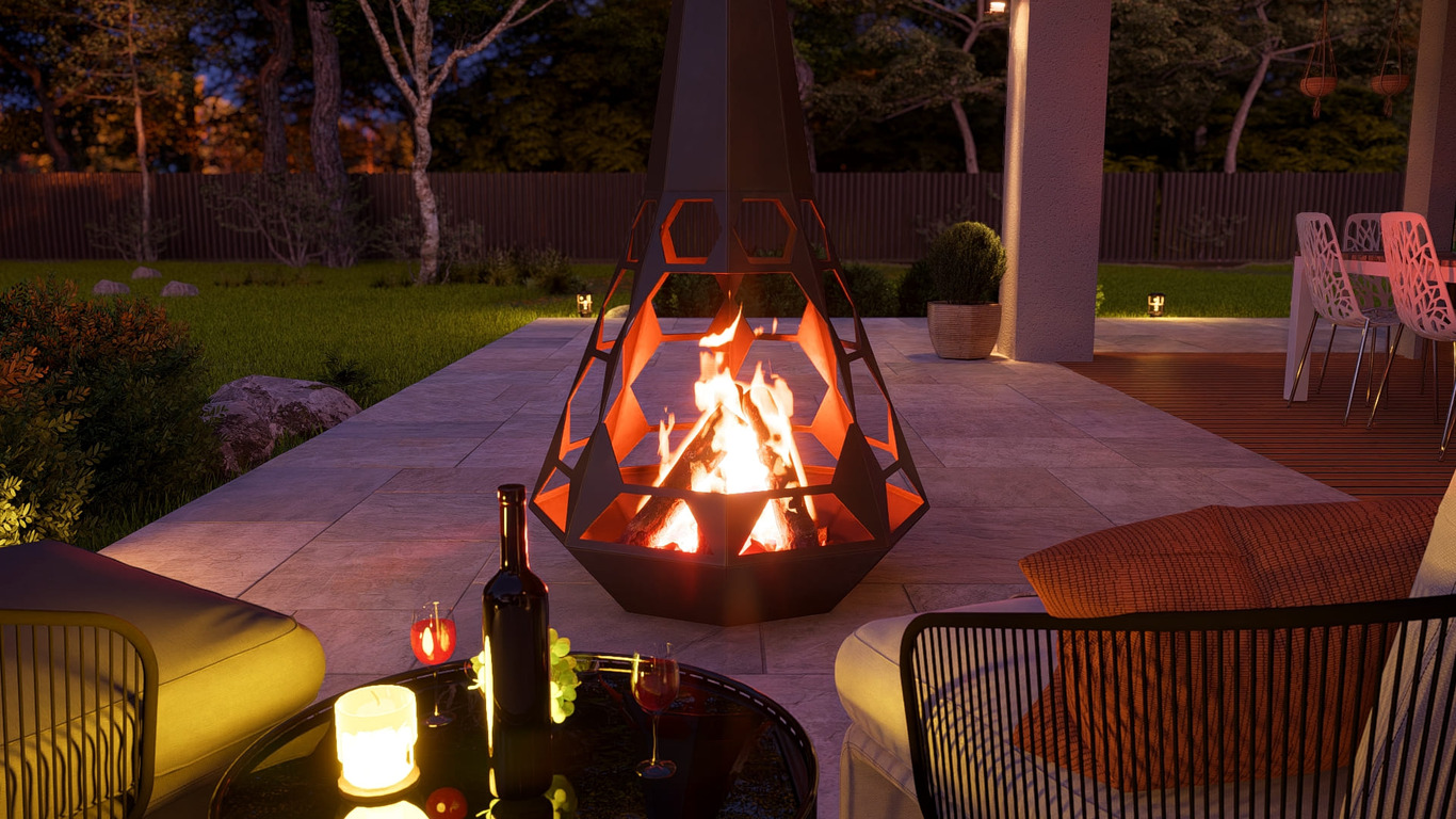 Șemineu de grădină Sahara. Fișiere DXF, SVG pentru tăiere cu plasmă și laser. Chiminea. Фото 5
