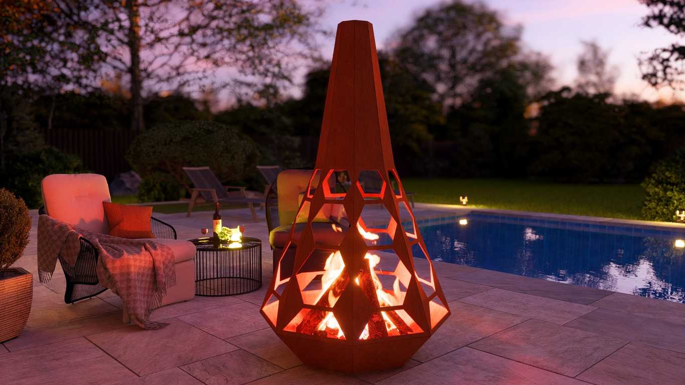 Șemineu de grădină Sahara. Fișiere DXF, SVG pentru tăiere cu plasmă și laser. Chiminea. Фото 8