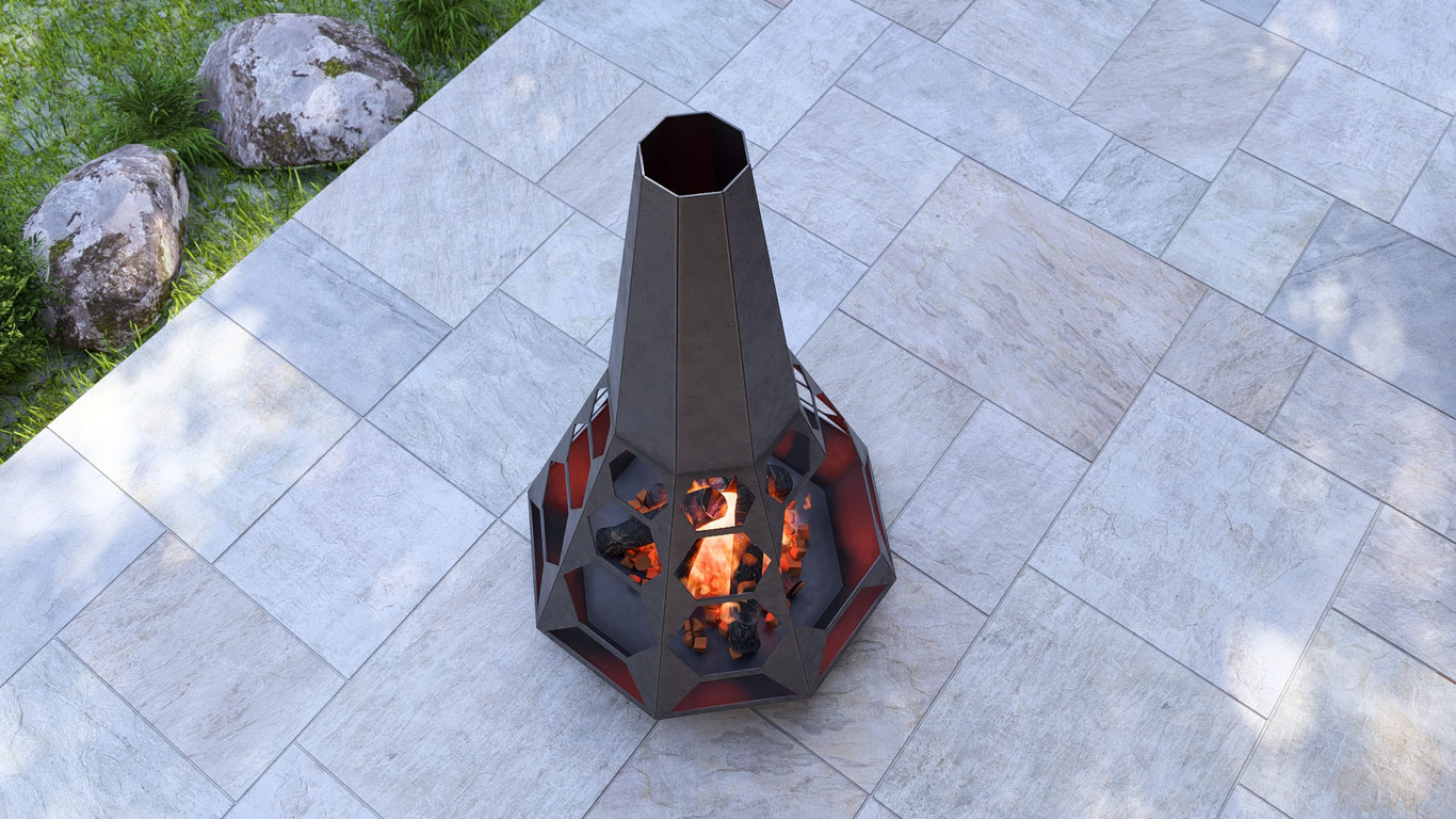 Șemineu de grădină Sahara. Fișiere DXF, SVG pentru tăiere cu plasmă și laser. Chiminea. Фото 9