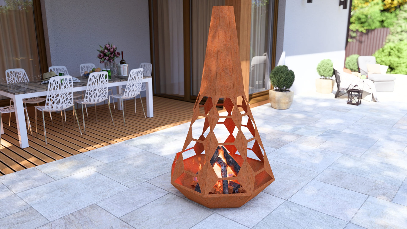 Șemineu de grădină Sahara. Fișiere DXF, SVG pentru tăiere cu plasmă și laser. Chiminea. Фото 7