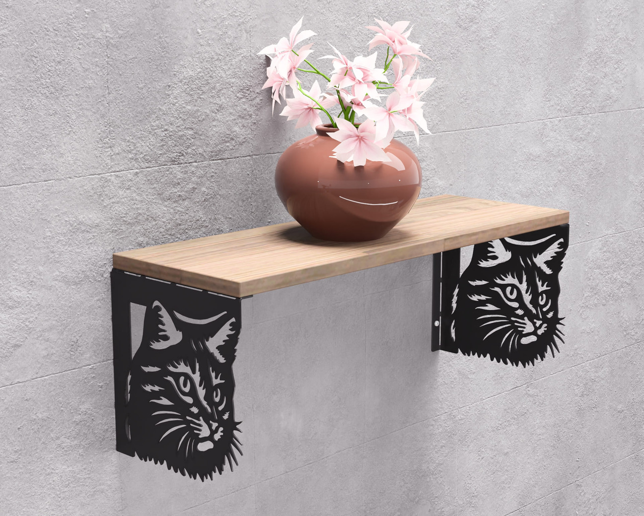 Cat Shelf Bracket. DXF, SVG files for plasma, laser cutting. Shelving Bracket. Фото 6