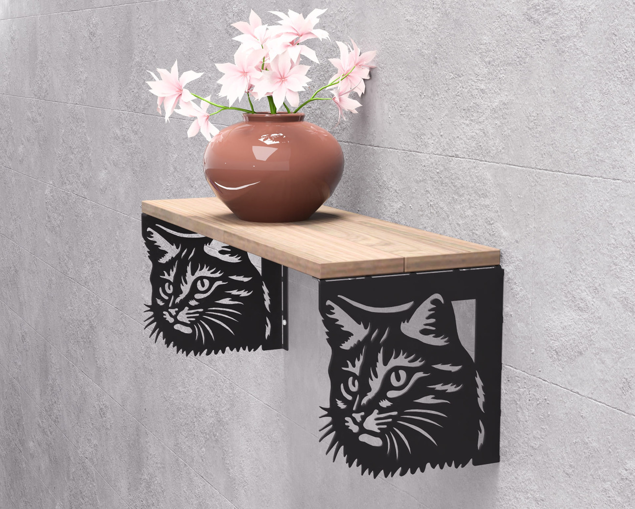 Cat Shelf Bracket. DXF, SVG files for plasma, laser cutting. Shelving Bracket. Фото 3
