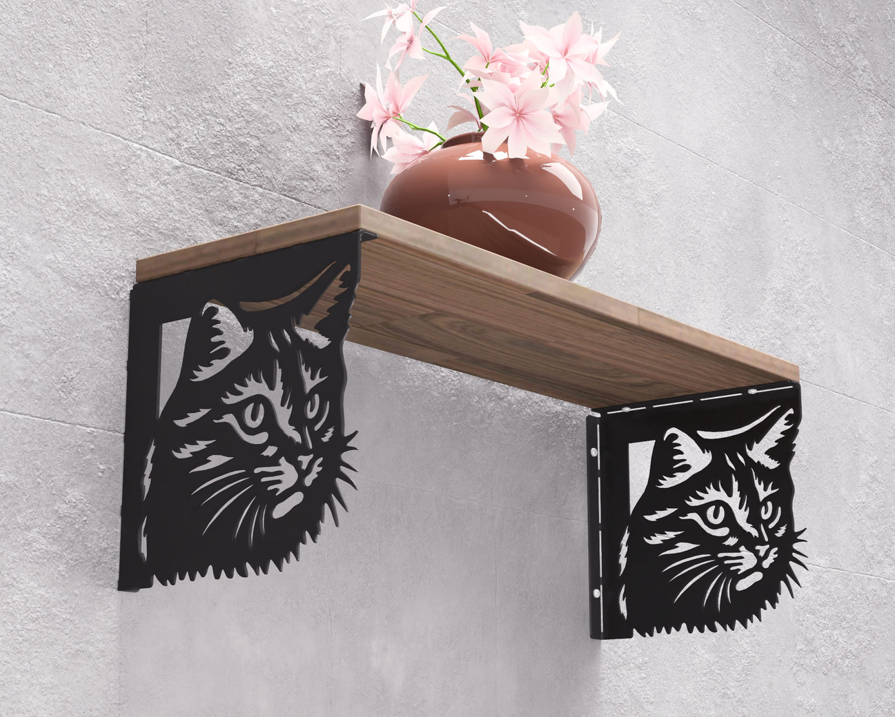 Cat Shelf Bracket. DXF, SVG files for plasma, laser cutting. Shelving Bracket. Фото 2