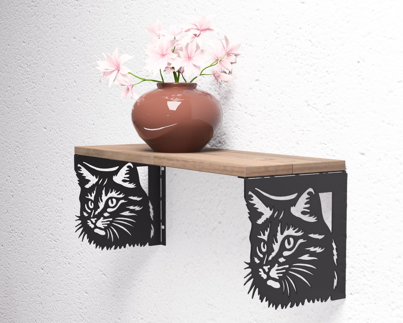 Cat Shelf Bracket. DXF, SVG files for plasma, laser cutting. Shelving Bracket. Фото 4