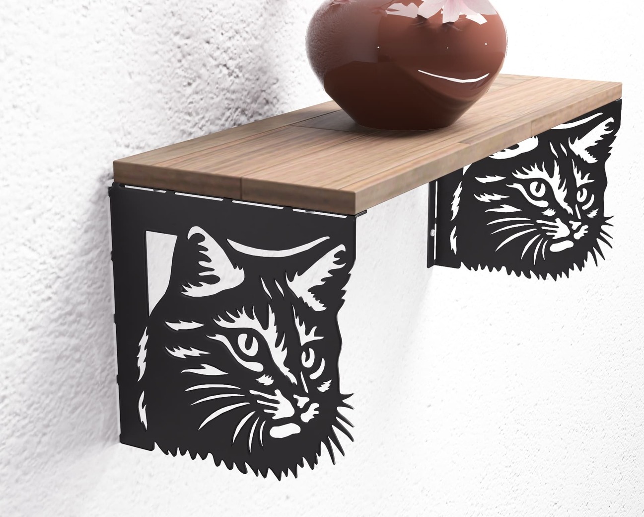 Cat Shelf Bracket. DXF, SVG files for plasma, laser cutting. Shelving Bracket. Фото 7