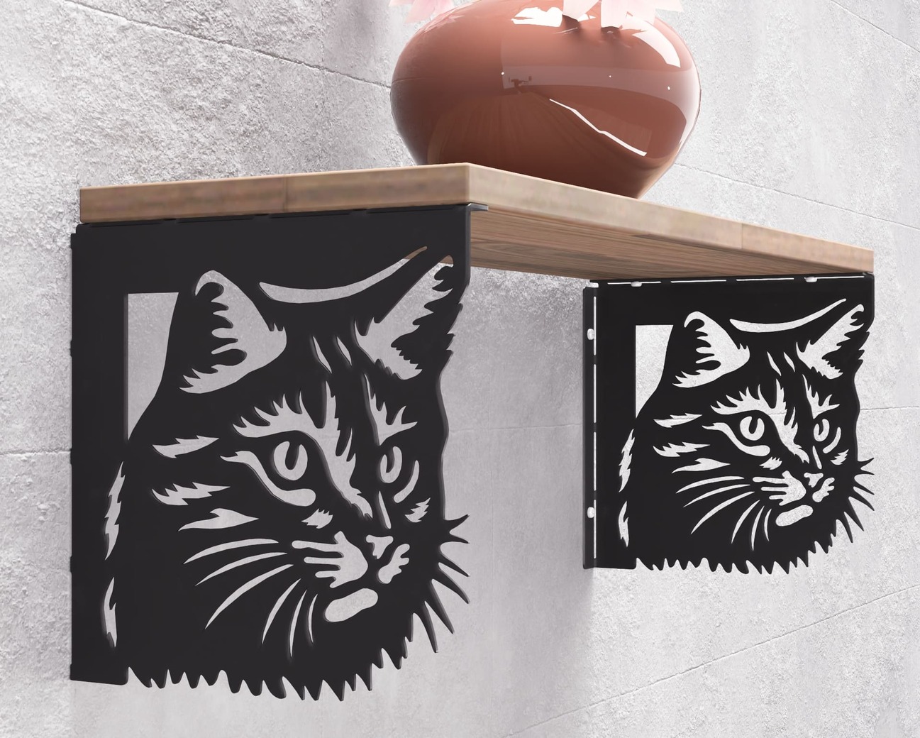 Cat Shelf Bracket. DXF, SVG files for plasma, laser cutting. Shelving Bracket. Фото 8