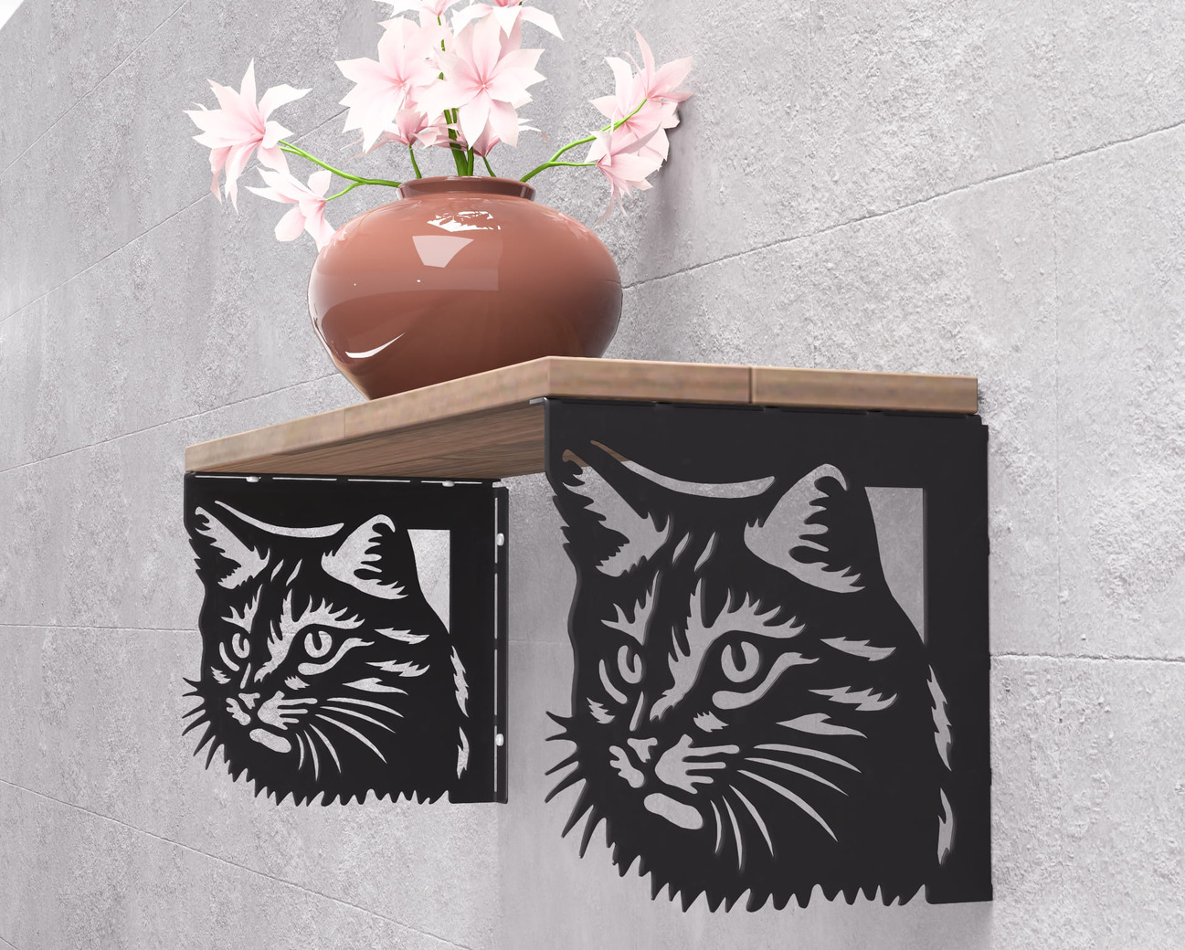 Cat Shelf Bracket. DXF, SVG files for plasma, laser cutting. Shelving Bracket. Фото 10