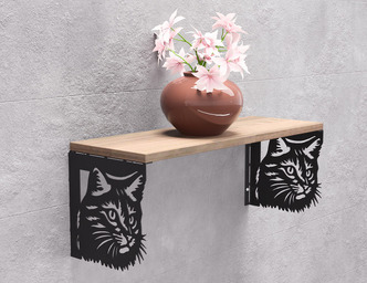 Cat Shelf Bracket. DXF, SVG files for plasma, laser cutting. Shelving Bracket