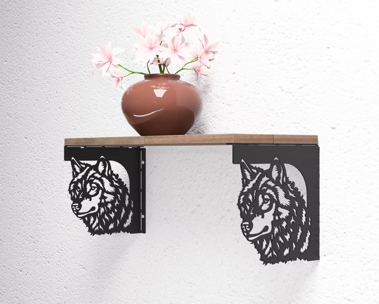 Wolf Shelf Bracket. DXF, SVG files for plasma, laser cutting. Shelving Bracket