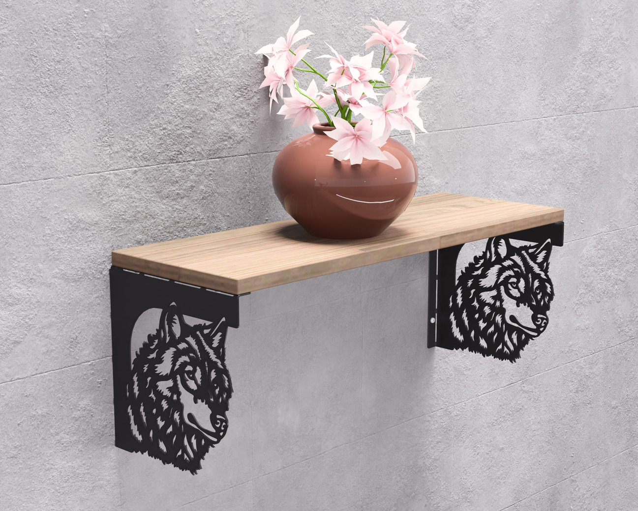 Wolf Shelf Bracket. DXF, SVG files for plasma, laser cutting. Shelving Bracket. Фото 3