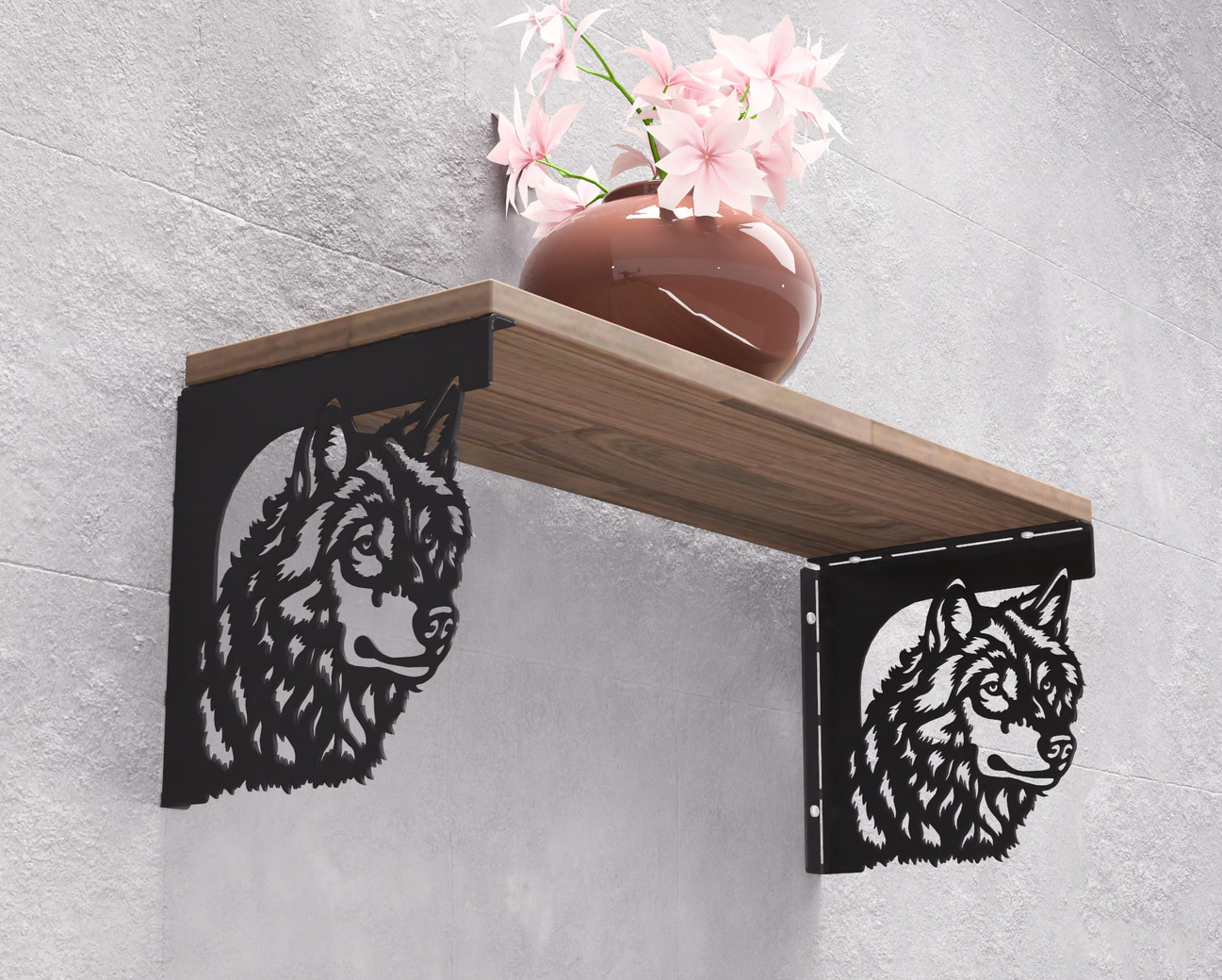 Wolf Shelf Bracket. DXF, SVG files for plasma, laser cutting. Shelving Bracket. Фото 2