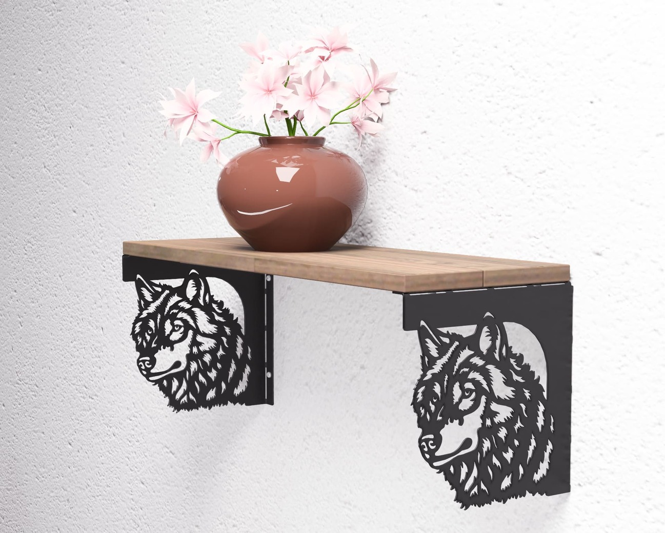 Wolf Shelf Bracket. DXF, SVG files for plasma, laser cutting. Shelving Bracket. Фото 4