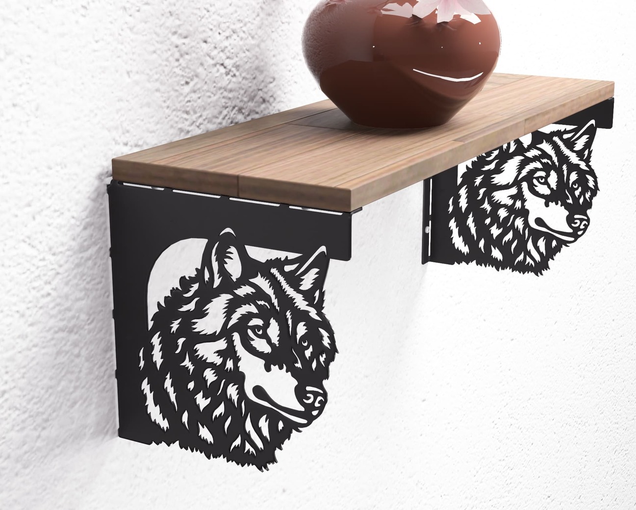 Wolf Shelf Bracket. DXF, SVG files for plasma, laser cutting. Shelving Bracket. Фото 7
