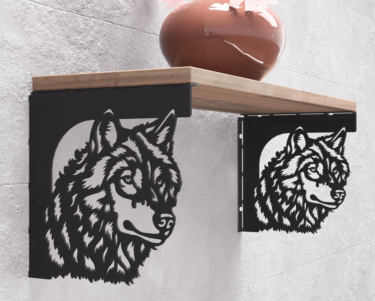 Wolf Shelf Bracket. DXF, SVG files for plasma, laser cutting. Shelving Bracket. Фото 8